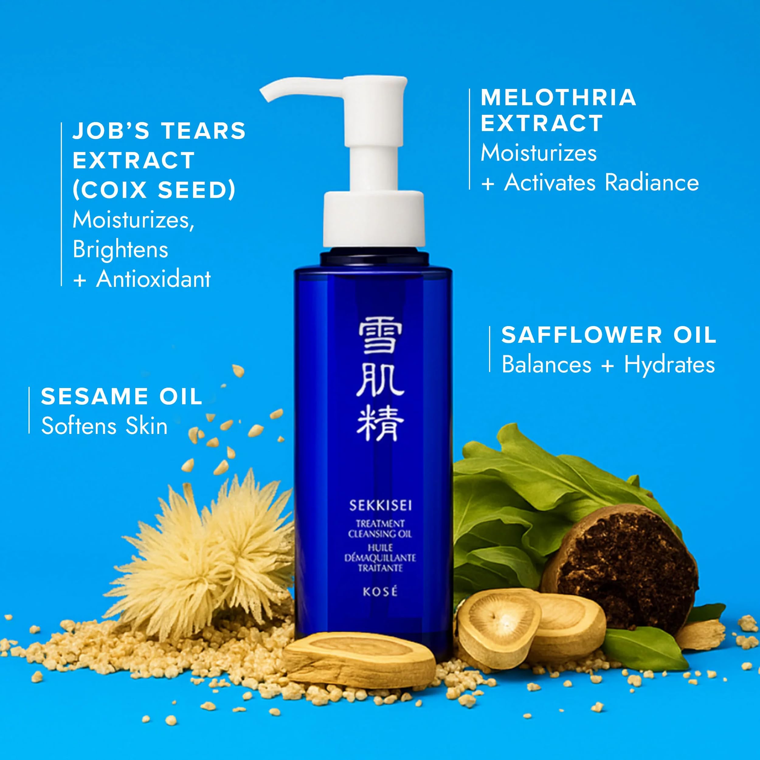 SEKKISEI texture on hand displaying silky oil that breaks down makeup