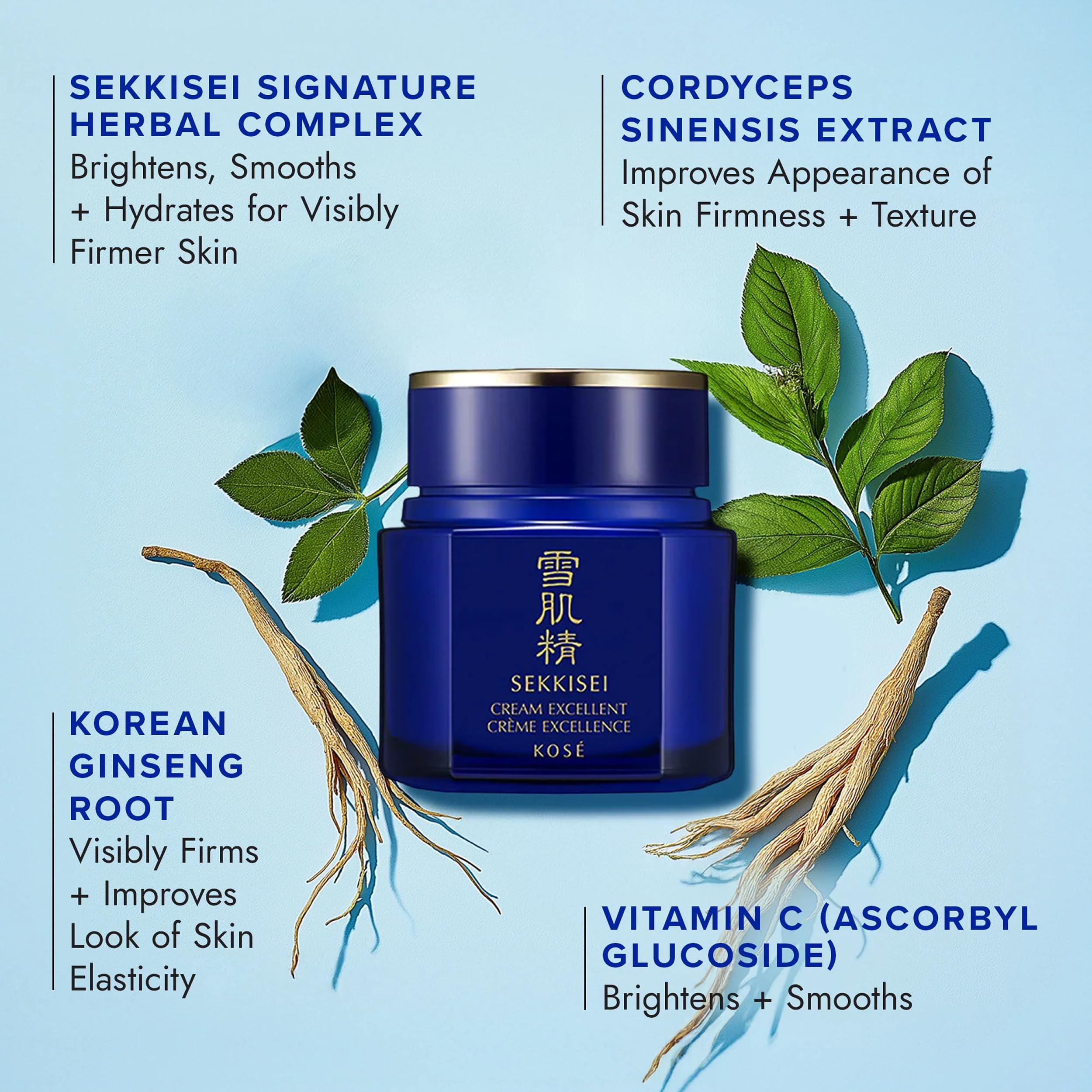 SEKKISEI cream on fingertip ready for application, nourishing benefit