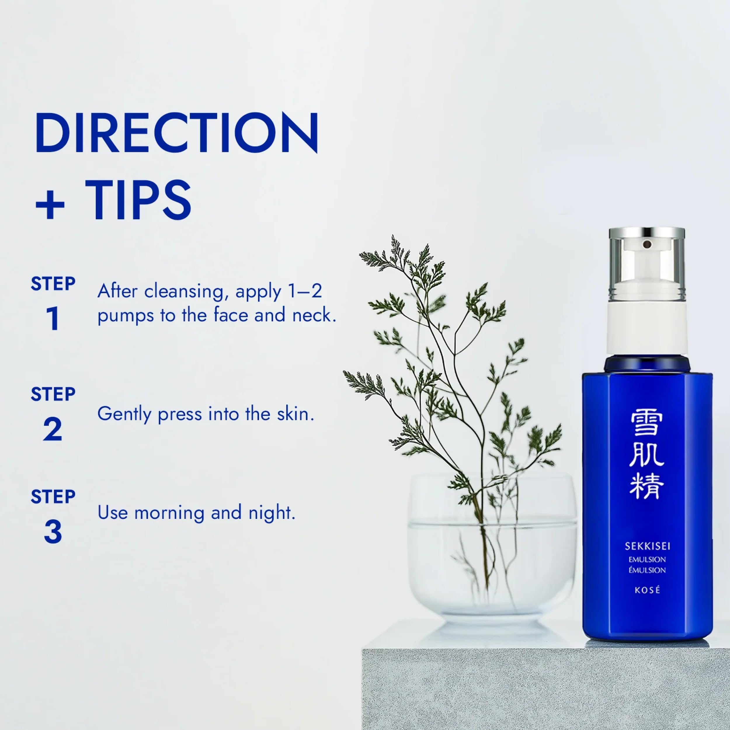SEKKISEI ingredient label highlighting vitamin C and botanical extracts benefit