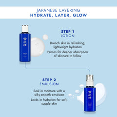 SEKKISEI product dispensed on hand to show lightweight coverage benefit