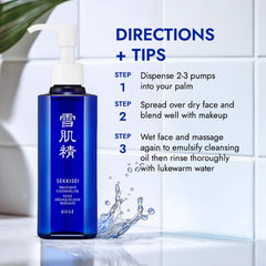 SEKKISEI oil-to-milk emulsion close-up showing gentle easy rinse benefit