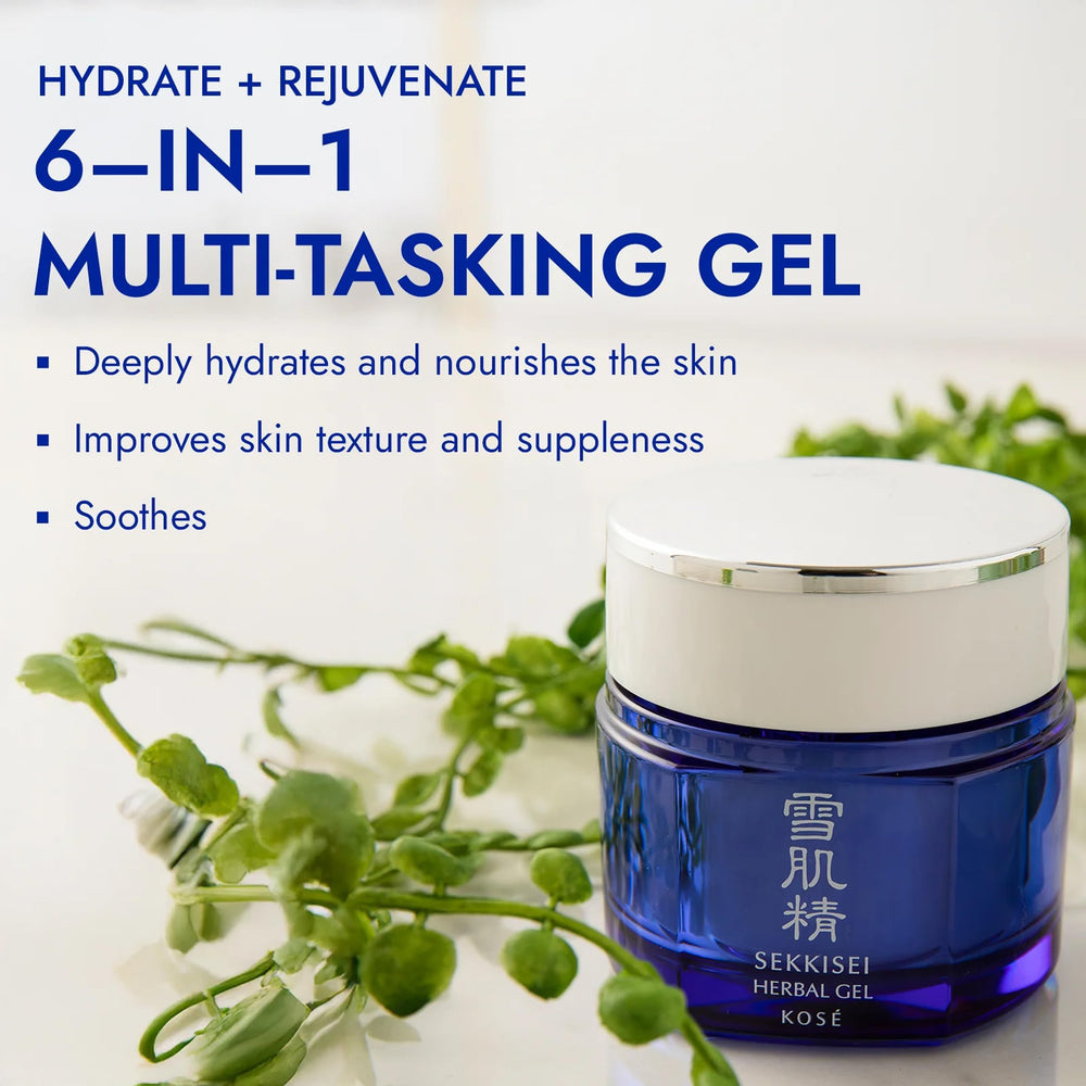 SEKKISEI gel texture close-up highlighting lightweight, fast-absorbing hydration