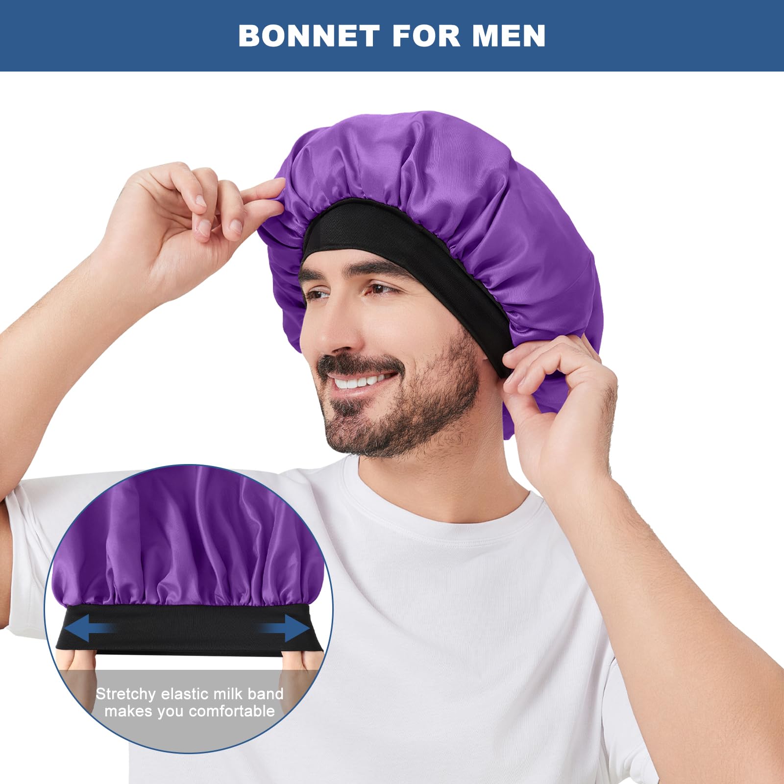 Selalu bonnet on woman sleeping showing maintained curls and morning-ready hair benefit