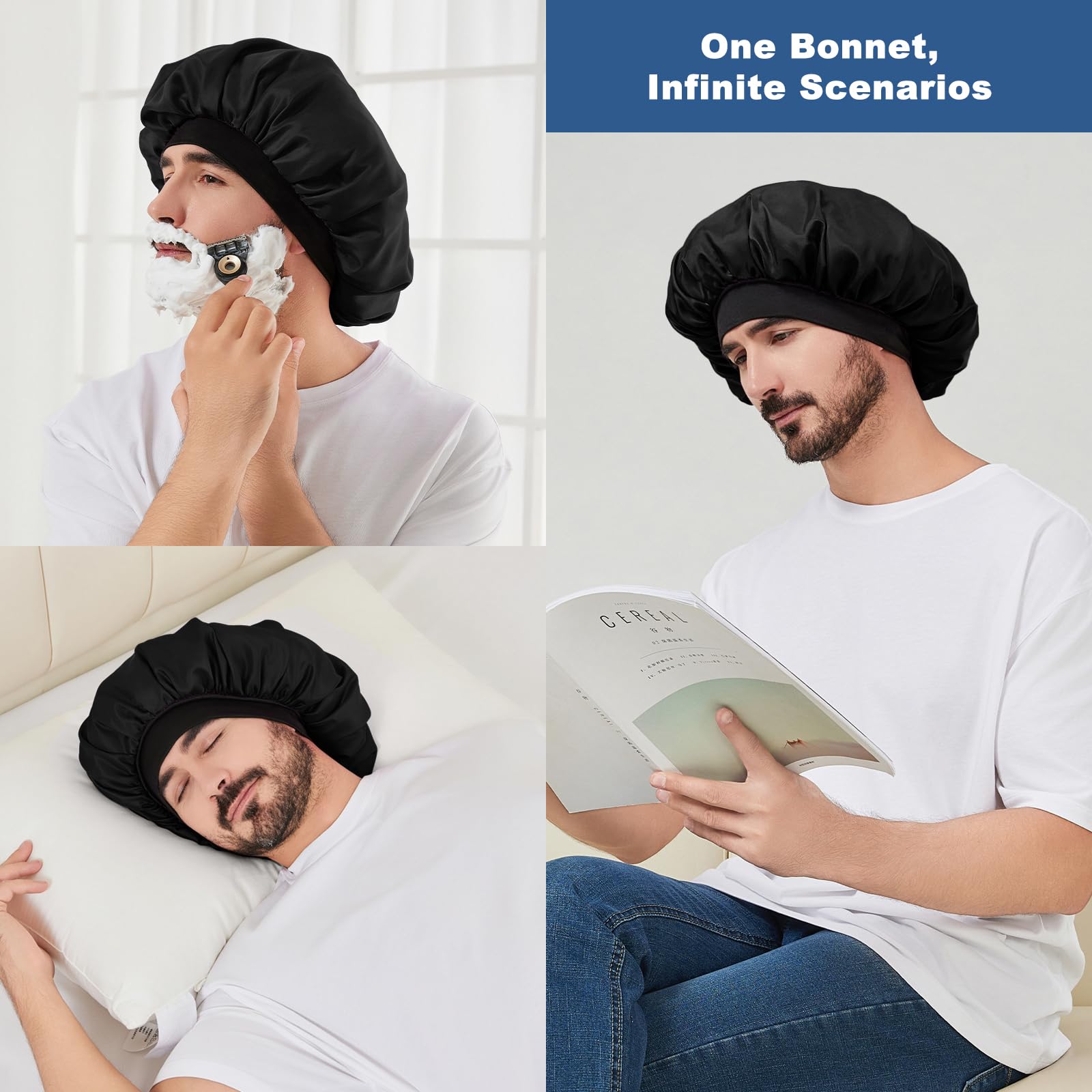 Selalu bonnet beside a hand for scale showing roomy interior for braids benefit