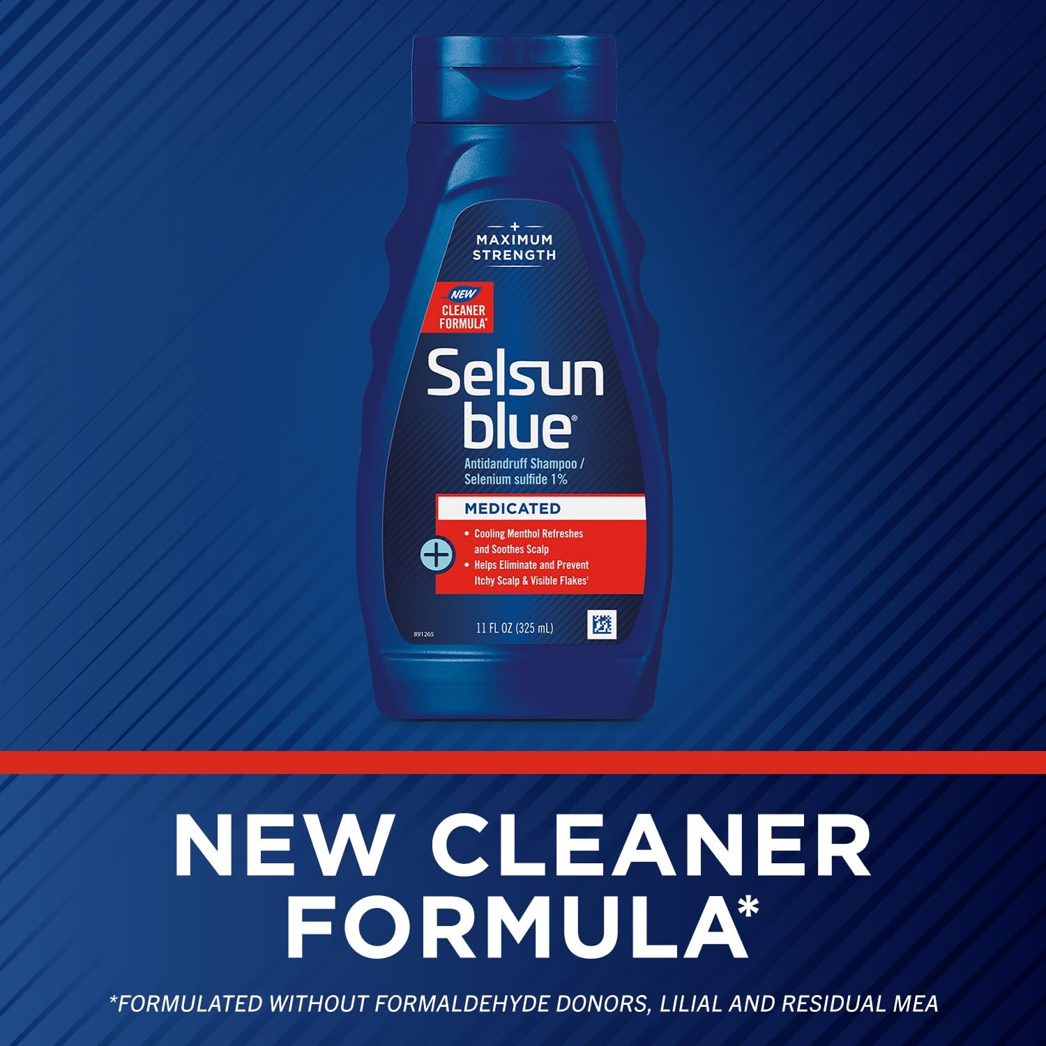 Selsun Blue back label close-up highlighting usage directions and active ingredient