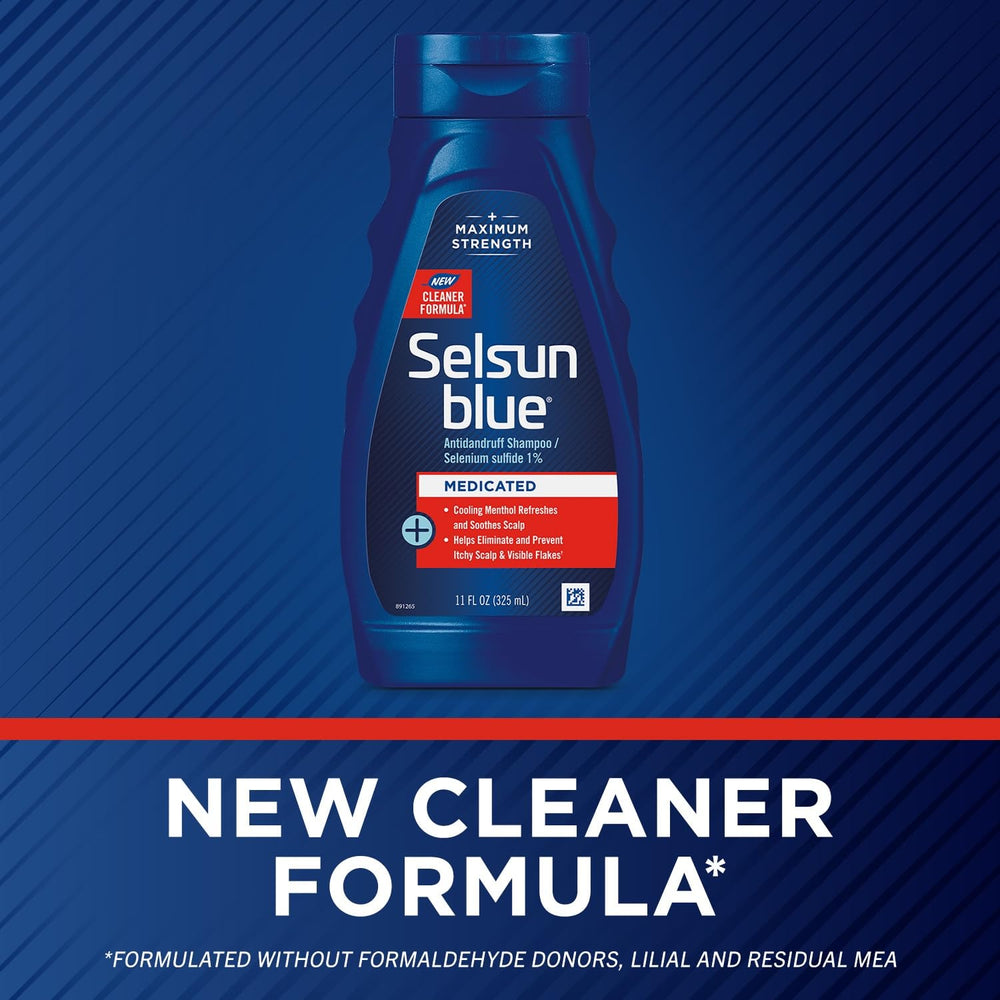 Selsun Blue back label close-up highlighting usage directions and active ingredient