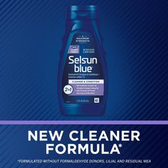 Selsun Blue back label with directions and ingredient info