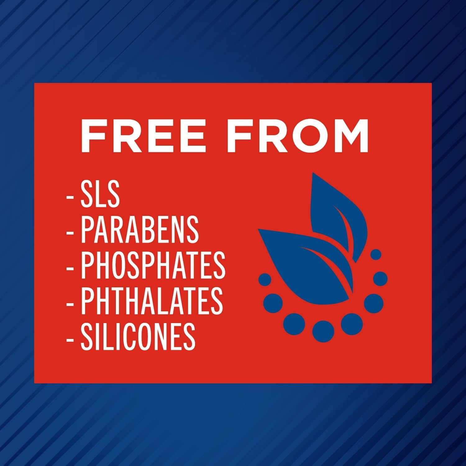 Selsun Blue icons showing free-from claims to emphasize gentle, cleaner formulation