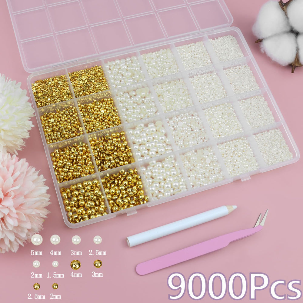 SEMATA compartment organization with mixed cream and gold pearls for tidy storage