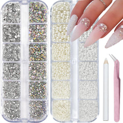 SEMATA front packaging with compartments showing organized nail gems and tools for easy selection