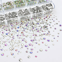 SEMATA rhinestones applied on nails during manicure showcasing finished look