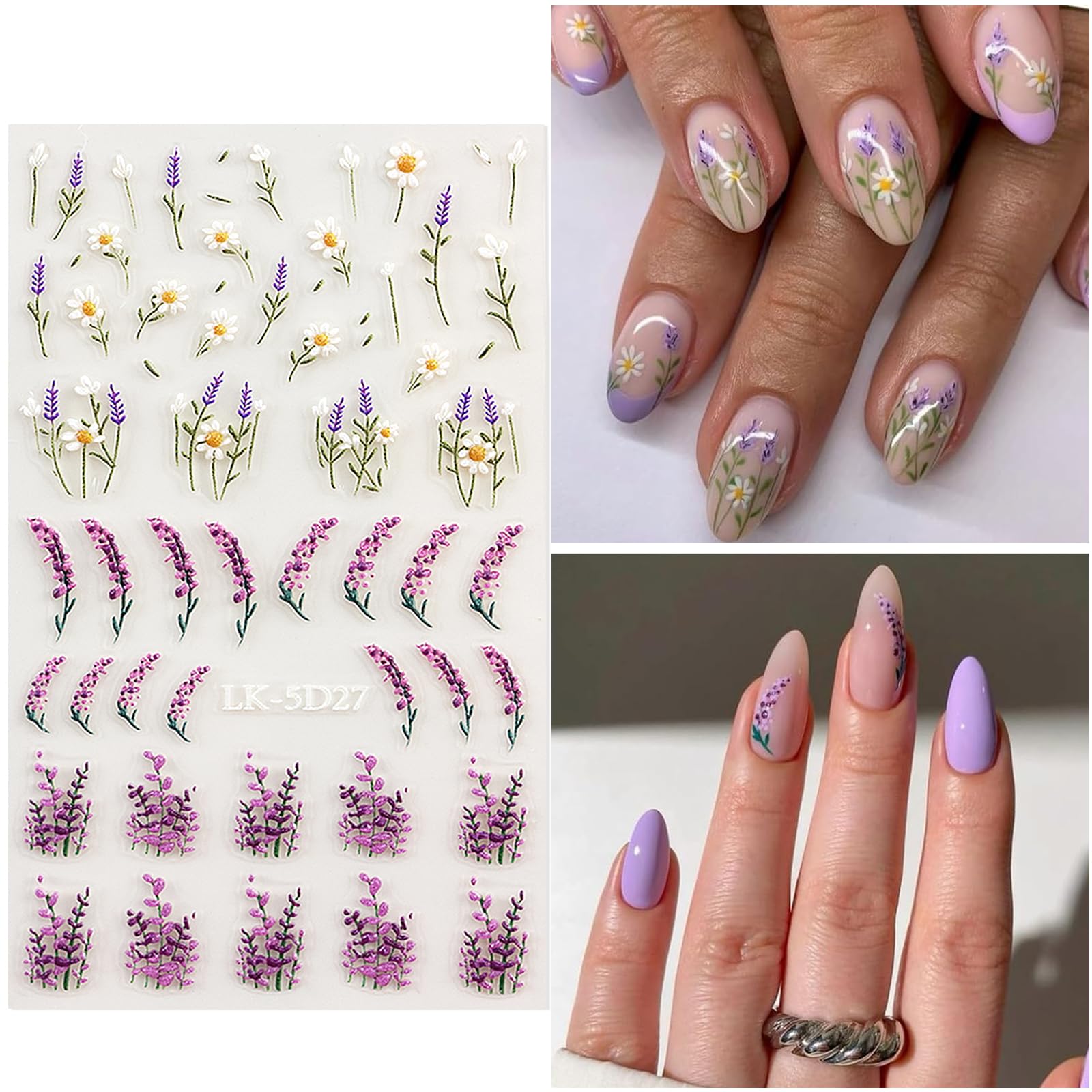 SEMATA applied decals on natural nails in a lifestyle scene for salon-style results
