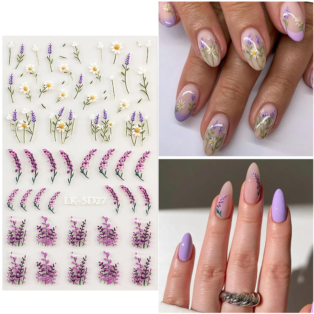 SEMATA applied decals on natural nails in a lifestyle scene for salon-style results