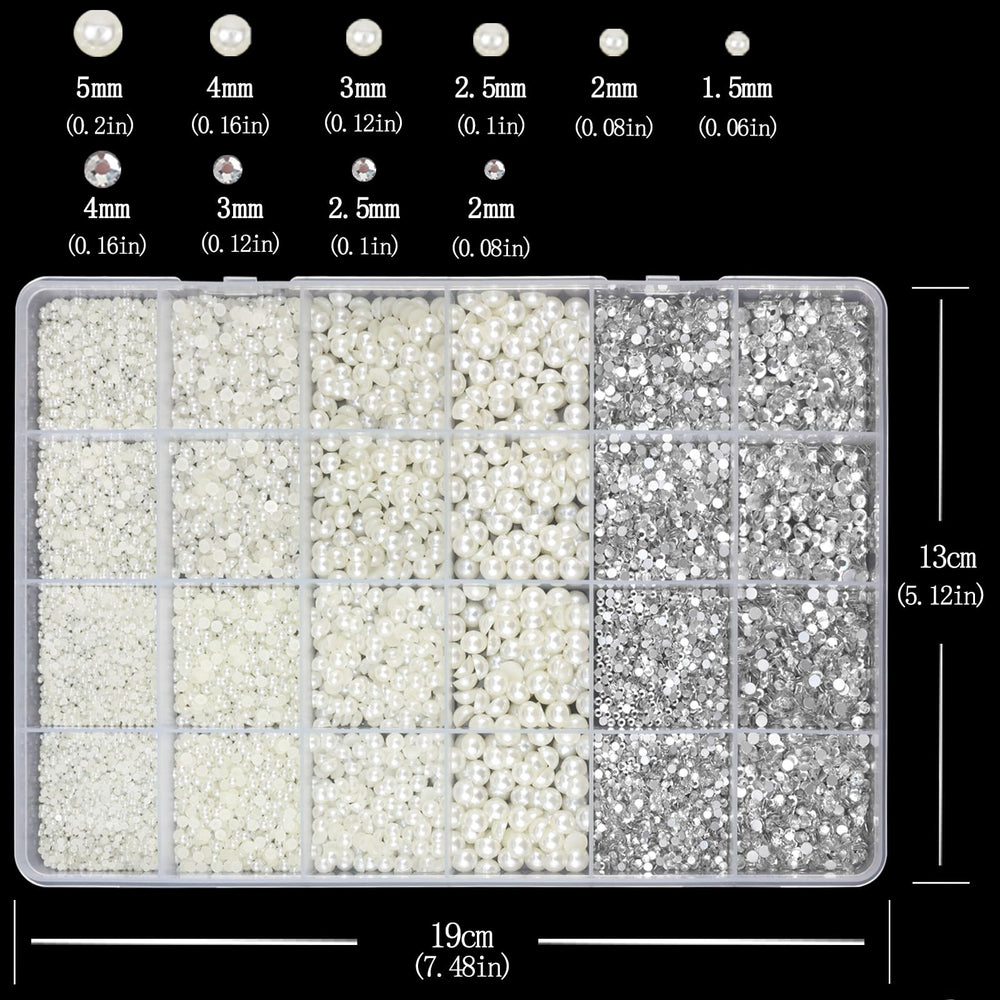 SEMATA decorated phone case using pearls and rhinestones for personalized style