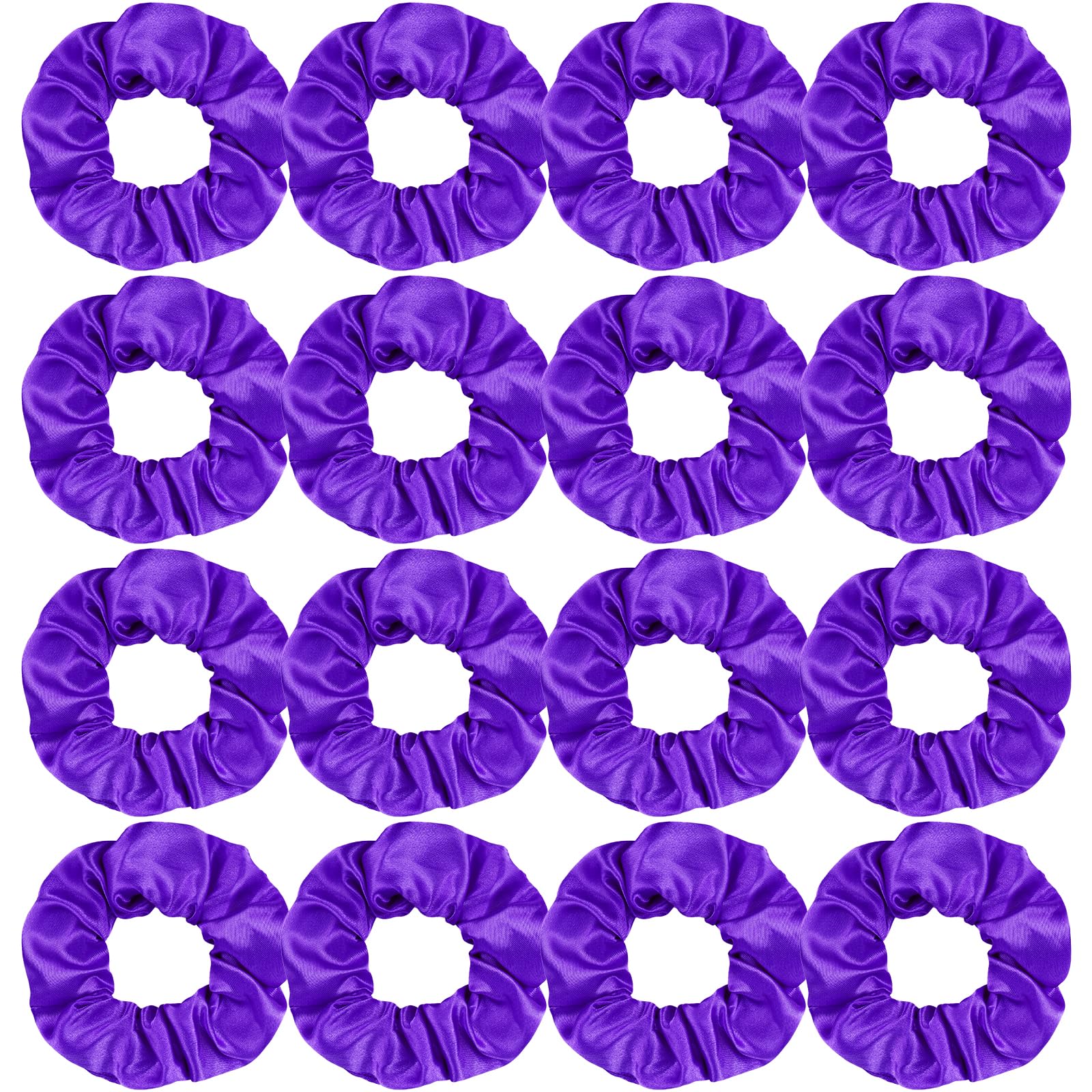Semato front view of deep purple scrunchie pack shows matching set and convenience