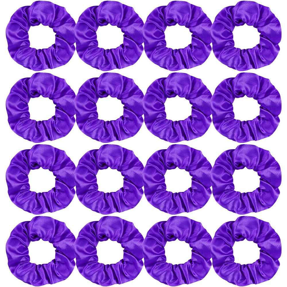 Semato front view of deep purple scrunchie pack shows matching set and convenience