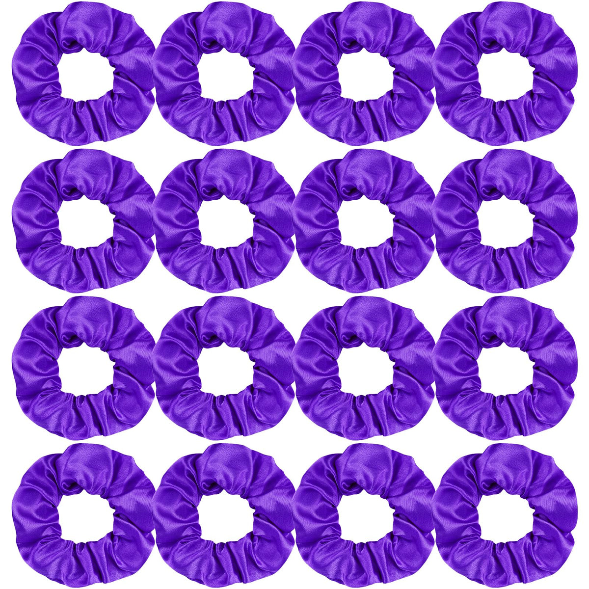 Semato front view of deep purple scrunchie pack shows matching set and convenience