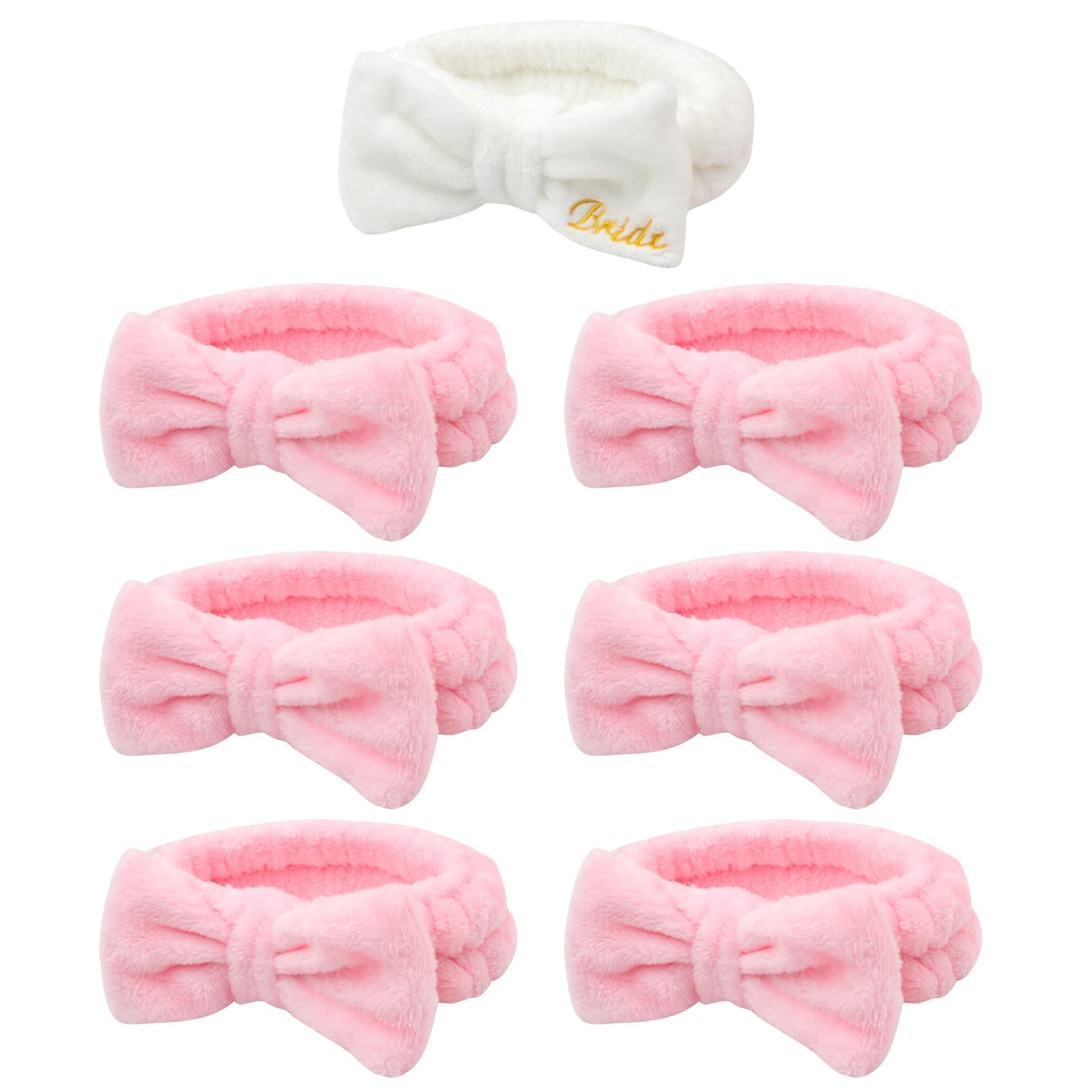 Semato front view of headband set showing bride and pink bands, stylish gift