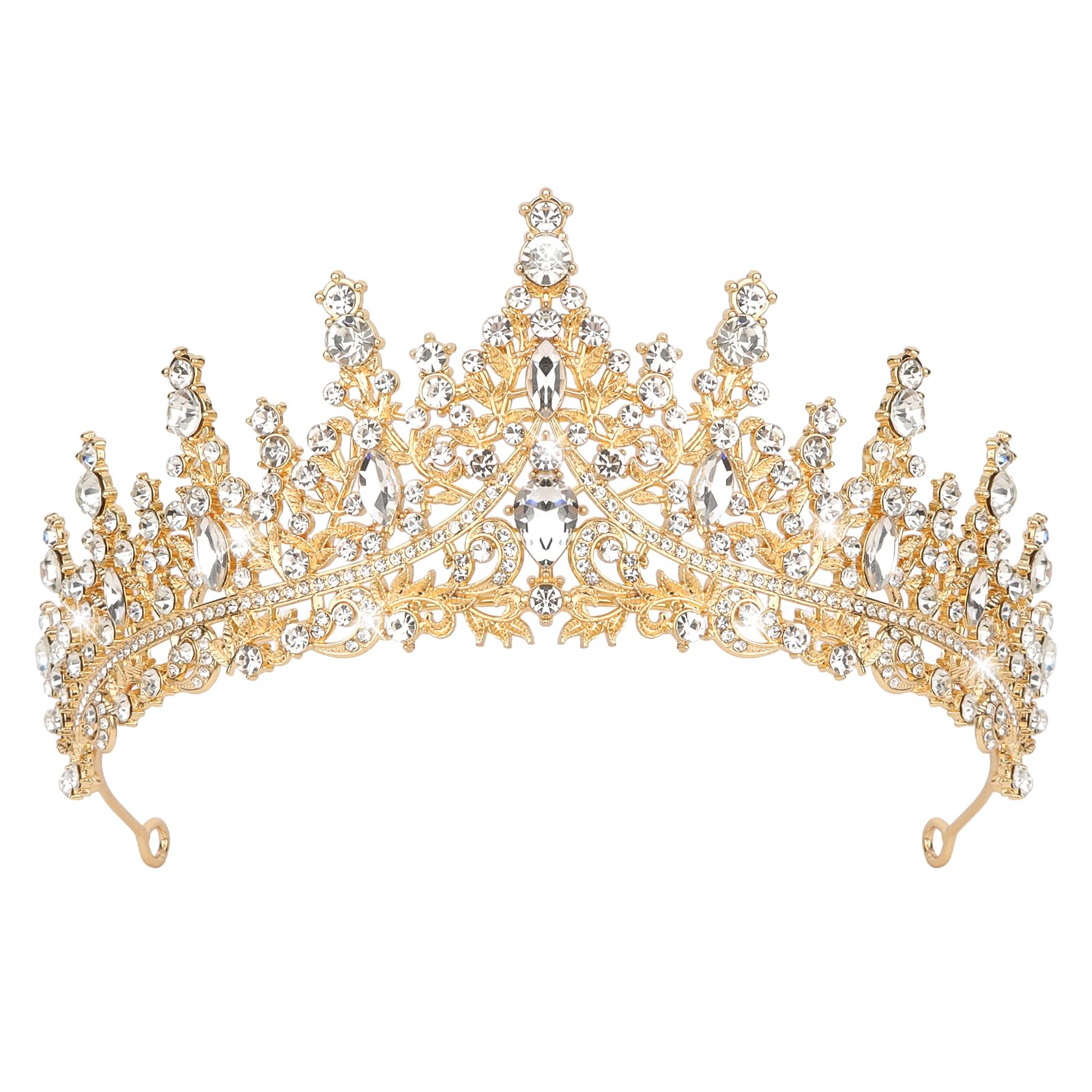 Semato gold crown front view showing ornate baroque shape and regal impact