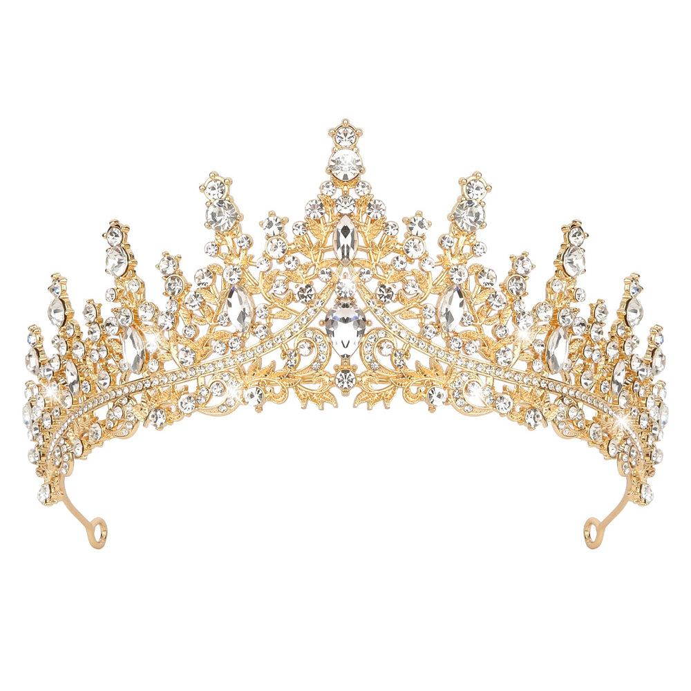 Semato gold crown front view showing ornate baroque shape and regal impact