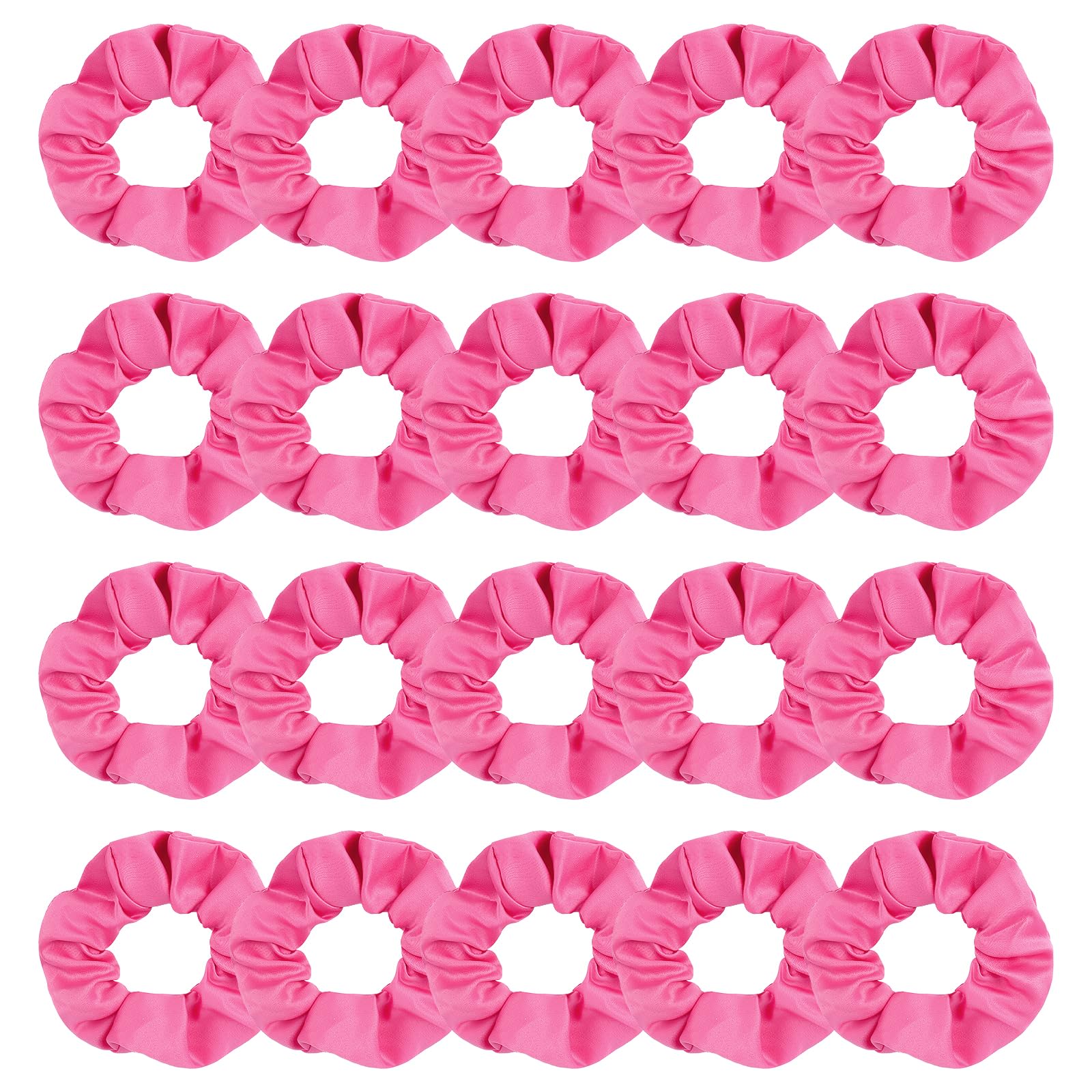 Semato hot pink scrunchies front packaging showing 20-pack convenience and uniform color