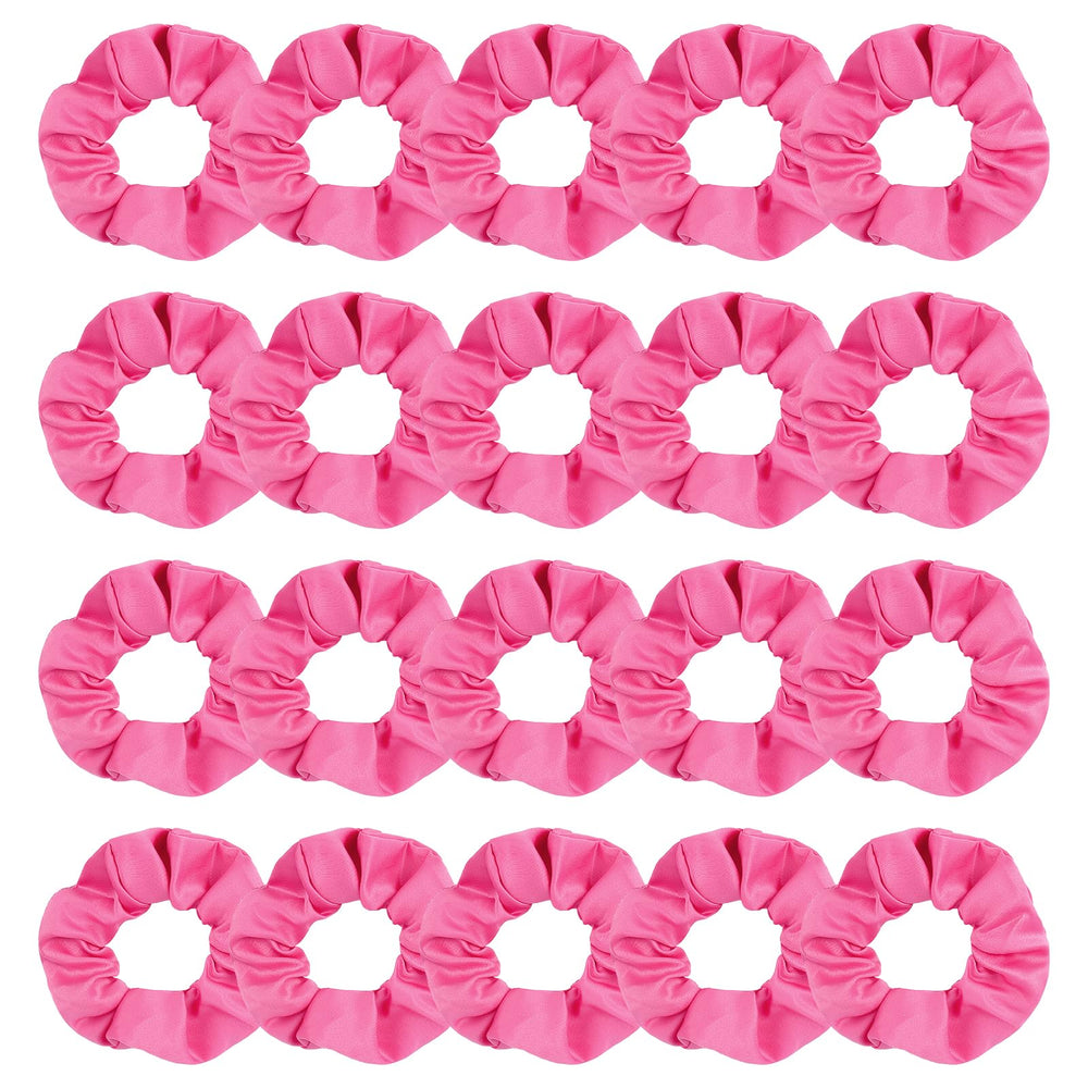 Semato hot pink scrunchies front packaging showing 20-pack convenience and uniform color
