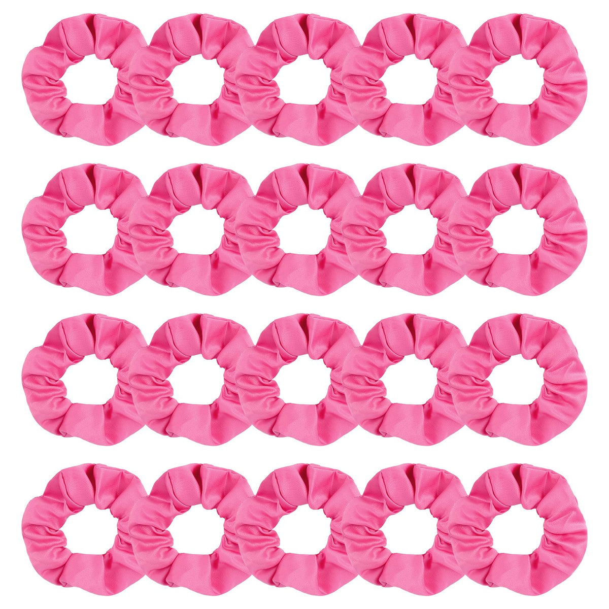Semato hot pink scrunchies front packaging showing 20-pack convenience and uniform color