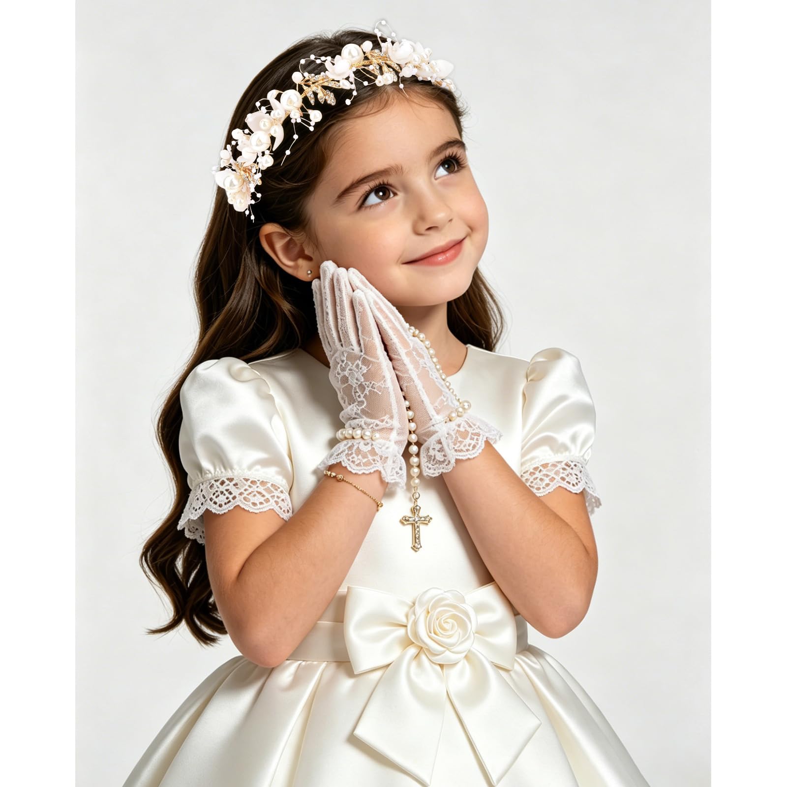Semato on child in wedding setting displaying complementary styling benefit: photo-ready accessory