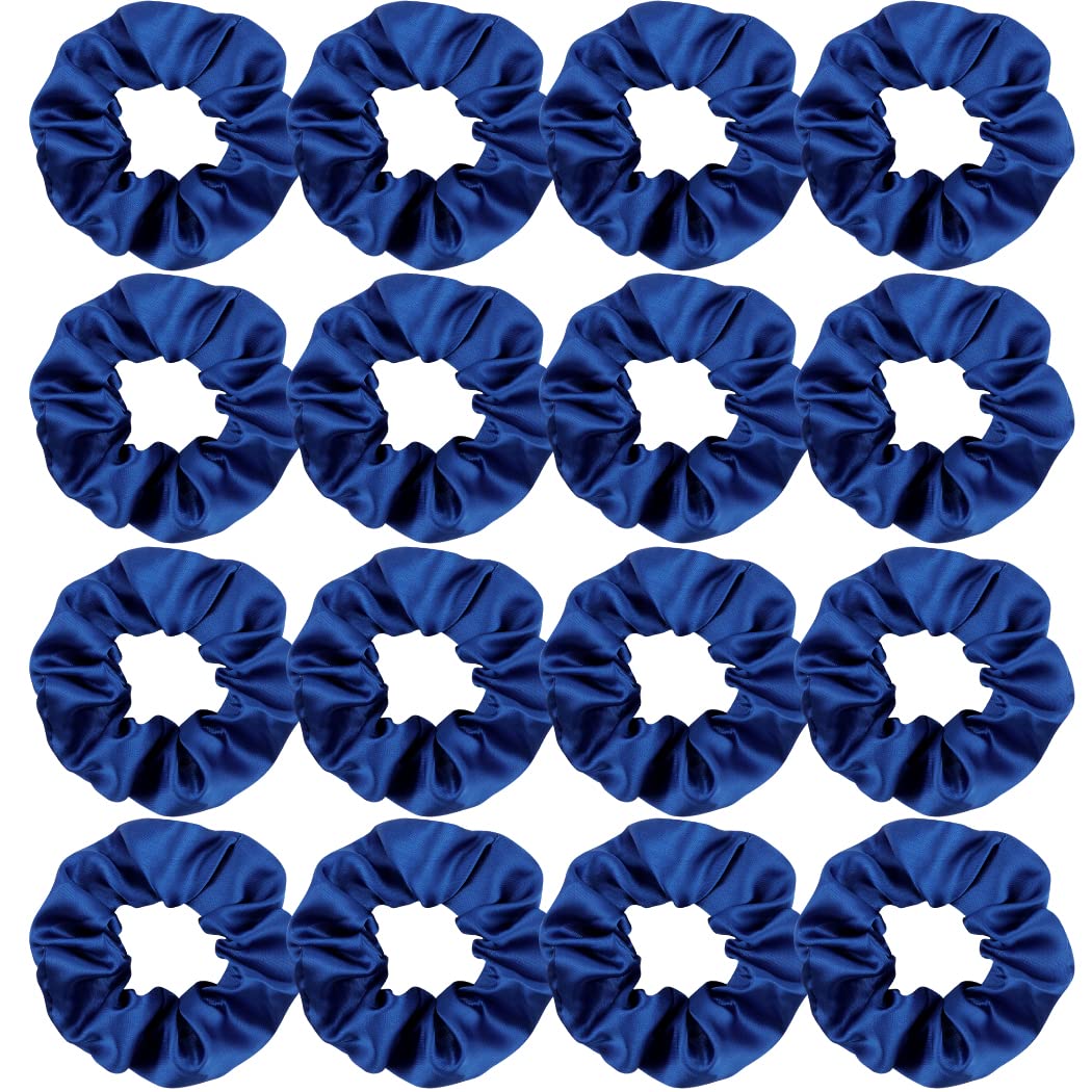 Semato royal blue scrunchies pack front view showing uniform color and quantity benefit