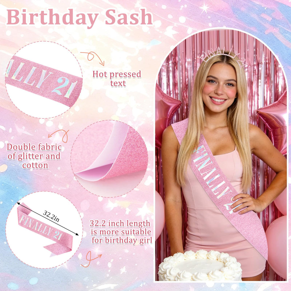 Semato pink sash full length displayed flat for color and glitter clarity