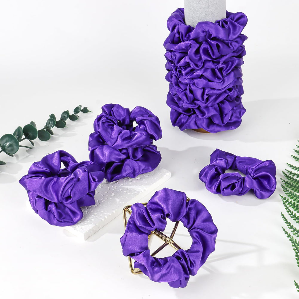 Semato scrunchie held in hand displays size and comfortable stretch for most hair