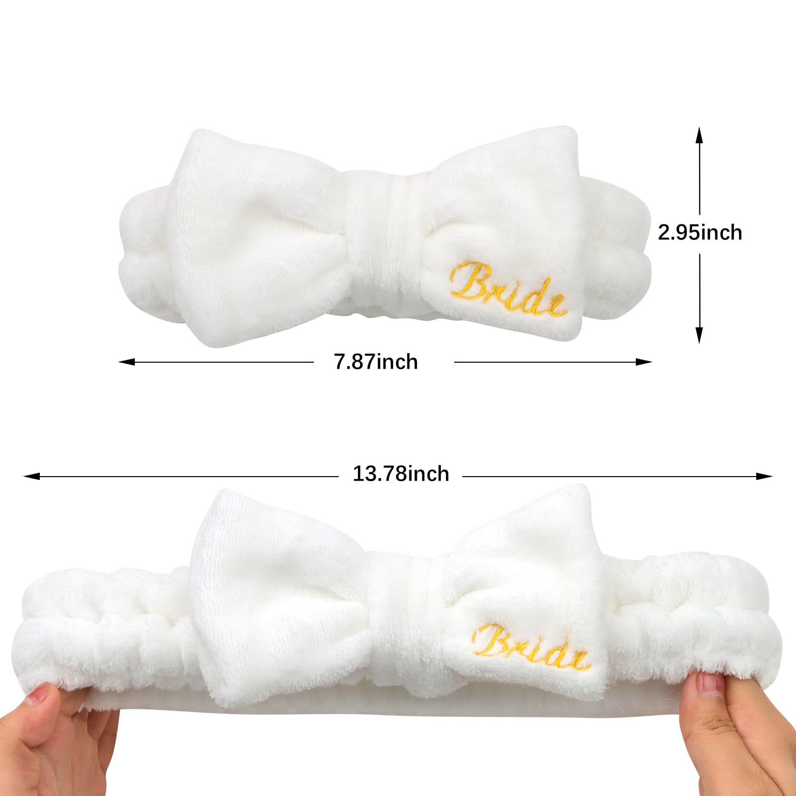 Semato headband stretched to demonstrate elastic fit for most adult head sizes