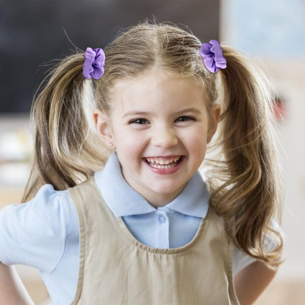 Semato scrunchie used in low ponytail showing crease-free styling