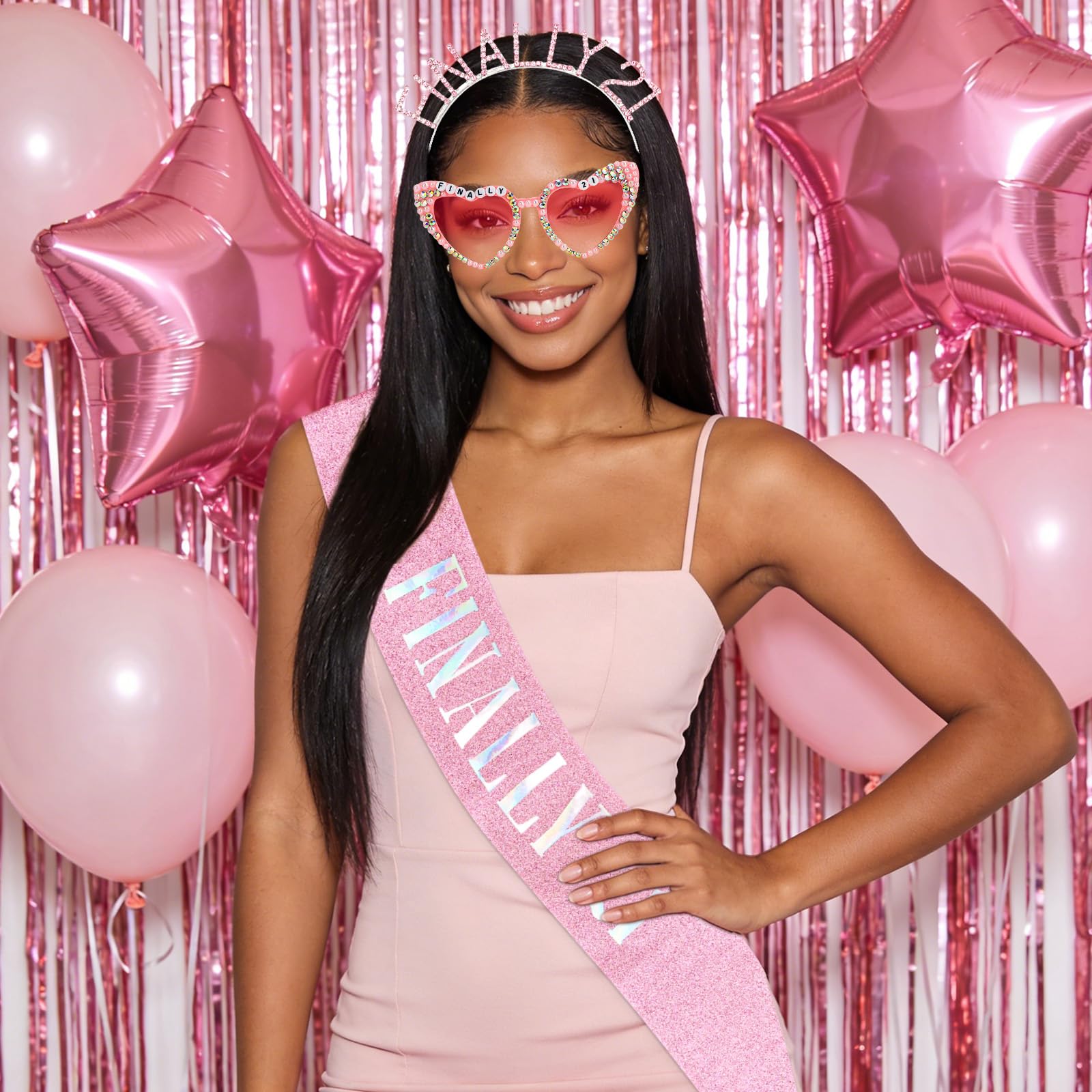Semato woman wearing headband and sash demonstrating fit and party-ready look