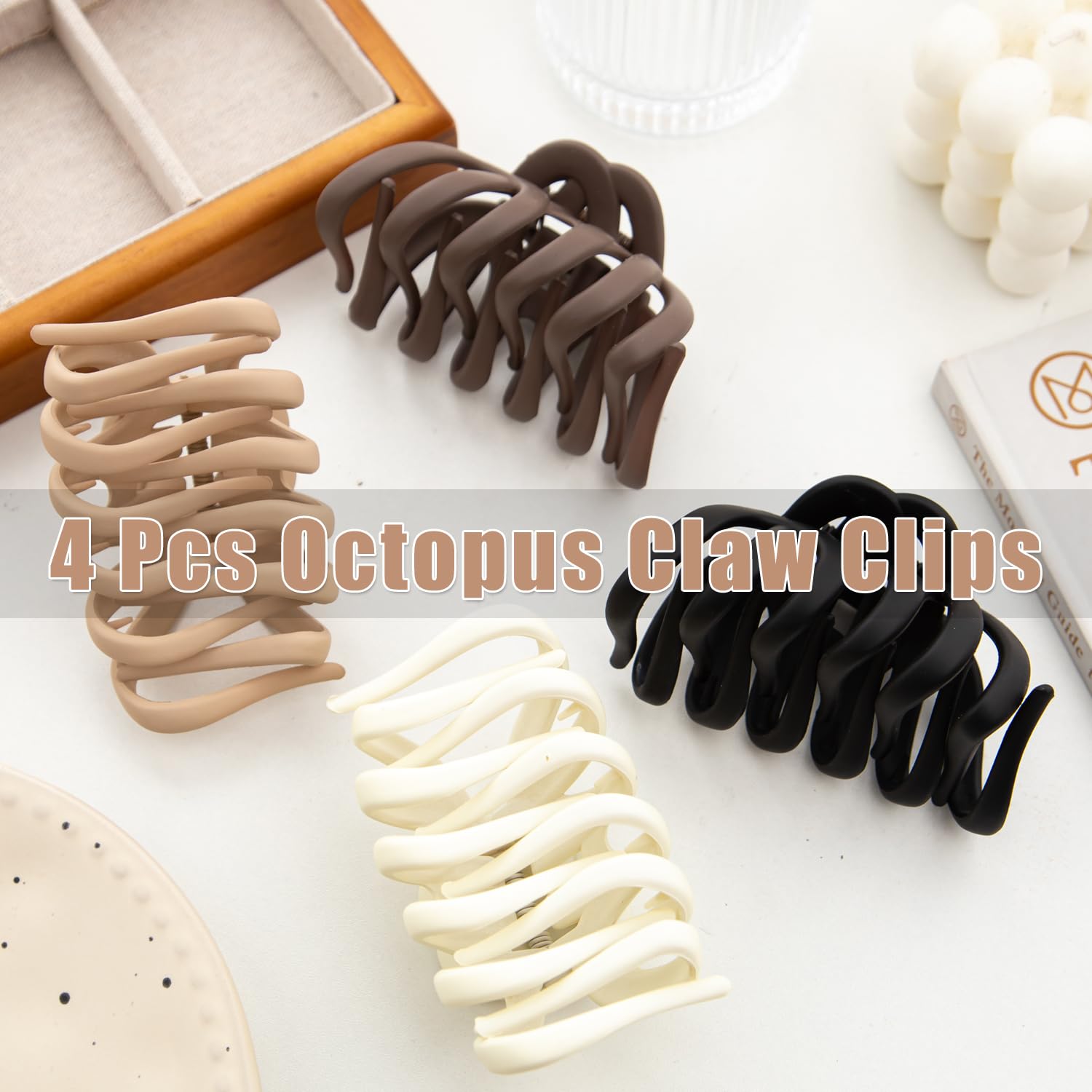 Seneeel clip holding thick hair in an updo to demonstrate strong grip and comfortable wear