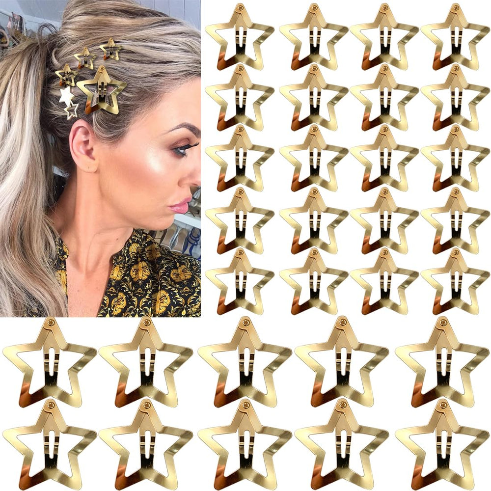 Seneeel gold star clips front packaging showing 30-piece set and sizes