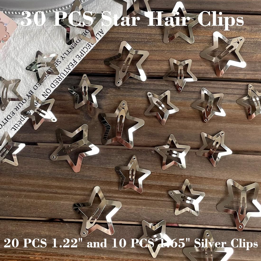Seneeel multiple star clips styled in hair for playful Y2K fashion