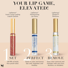 SeneGence LipSense size comparison next to a coin showing compact tube for on-the-go convenience