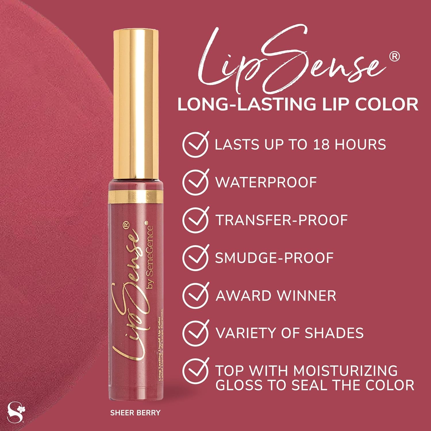 SeneGence LipSense texture swipe on arm demonstrating smooth, buildable finish and true color payoff