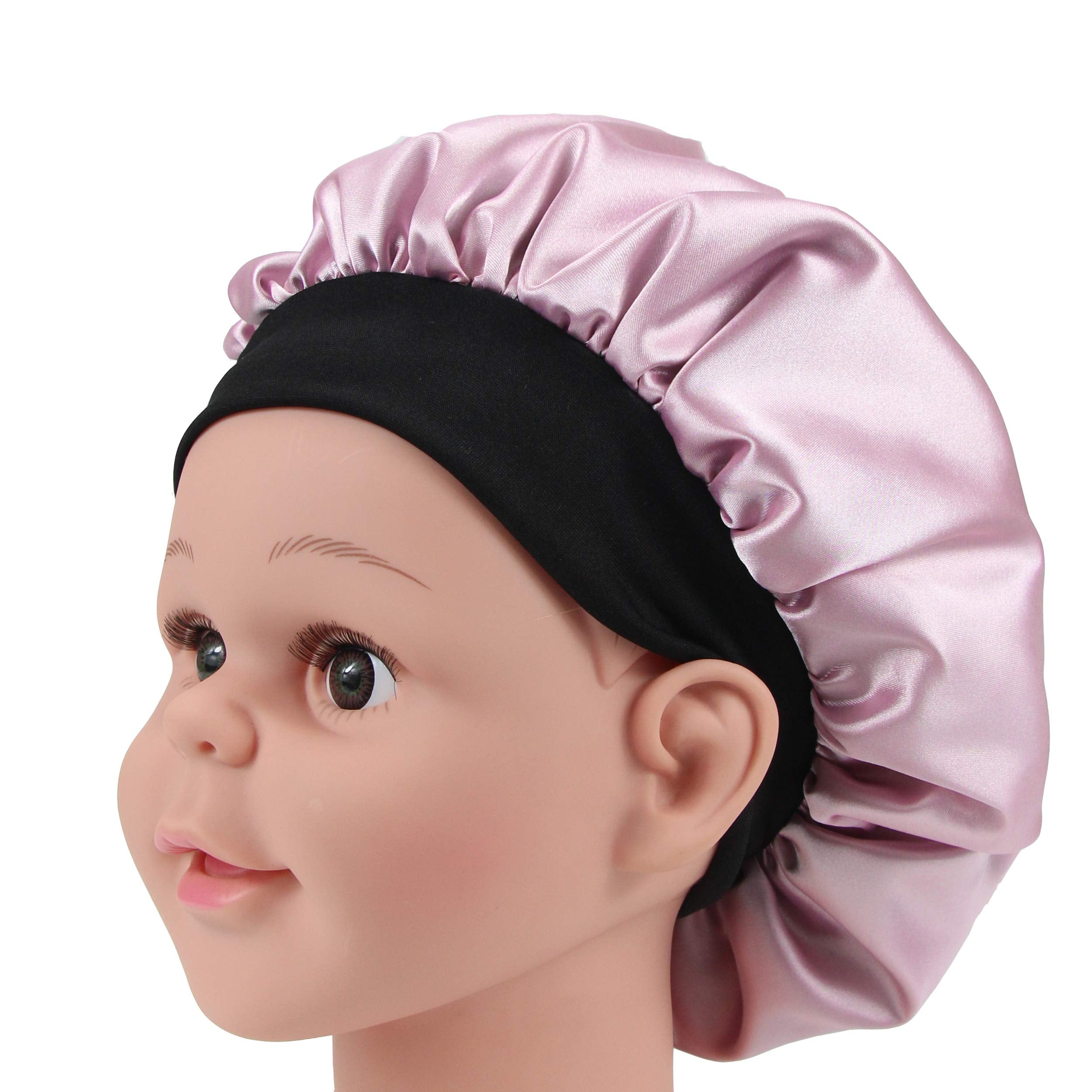 SENGTERM bonnet in bedroom setting keeping hair protected overnight