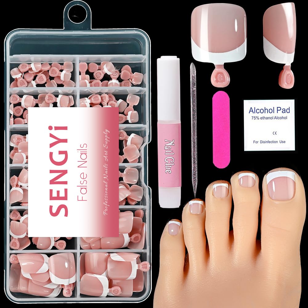 SENGYi front packaging showing French tip toe nails and included kit benefits