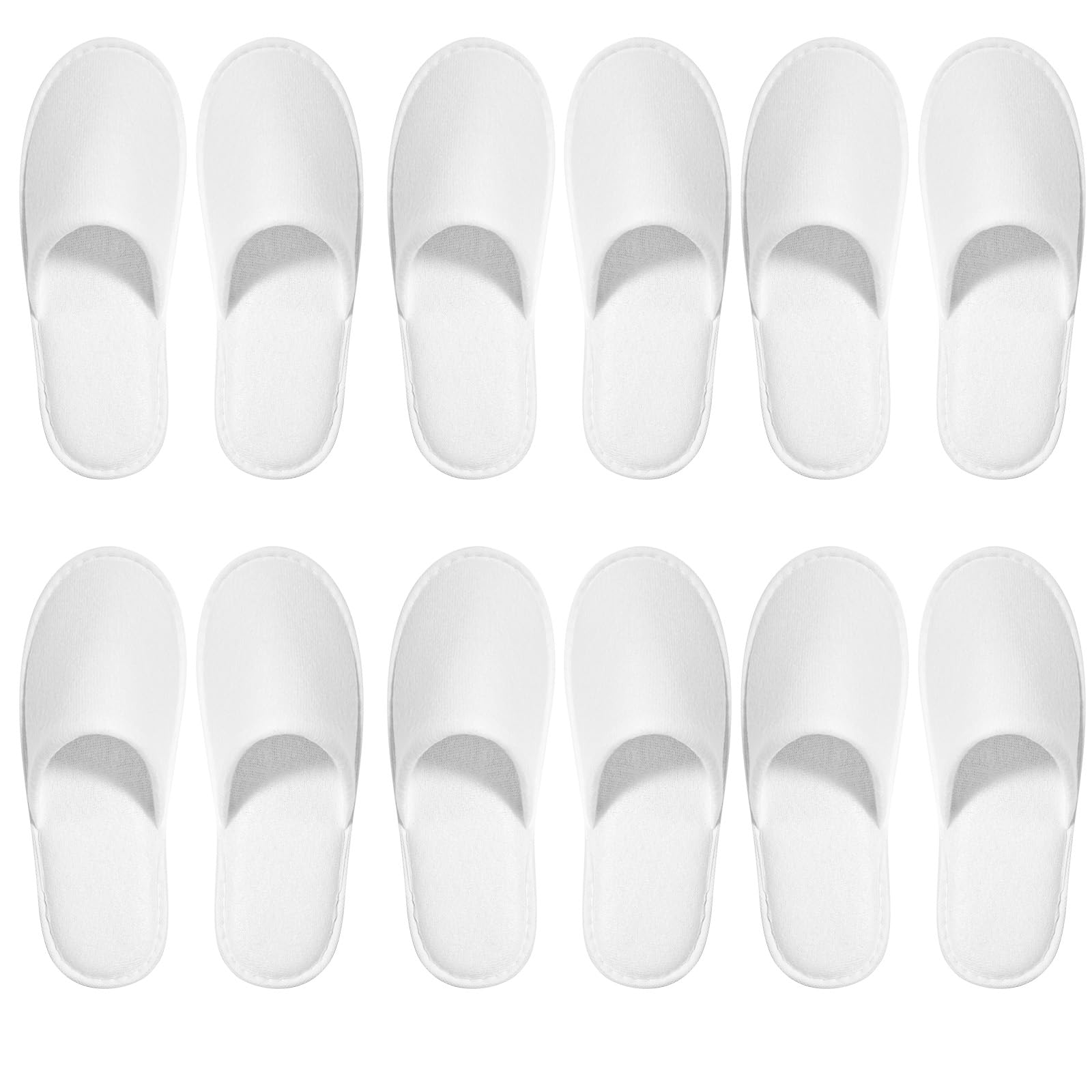SENJUNSAFE front pack of six pairs showing clean guest-ready slippers and convenience