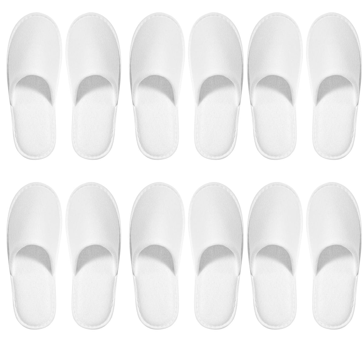 SENJUNSAFE front pack of six pairs showing clean guest-ready slippers and convenience