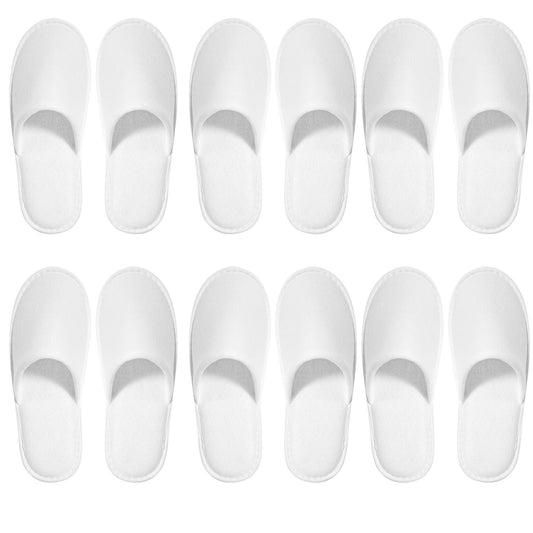 SENJUNSAFE front pack of six pairs showing clean guest-ready slippers and convenience