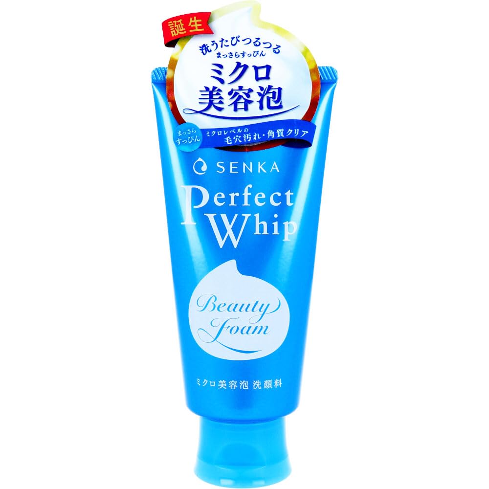 Senka Perfect Whip front tube showing label and 120g size for easy identification