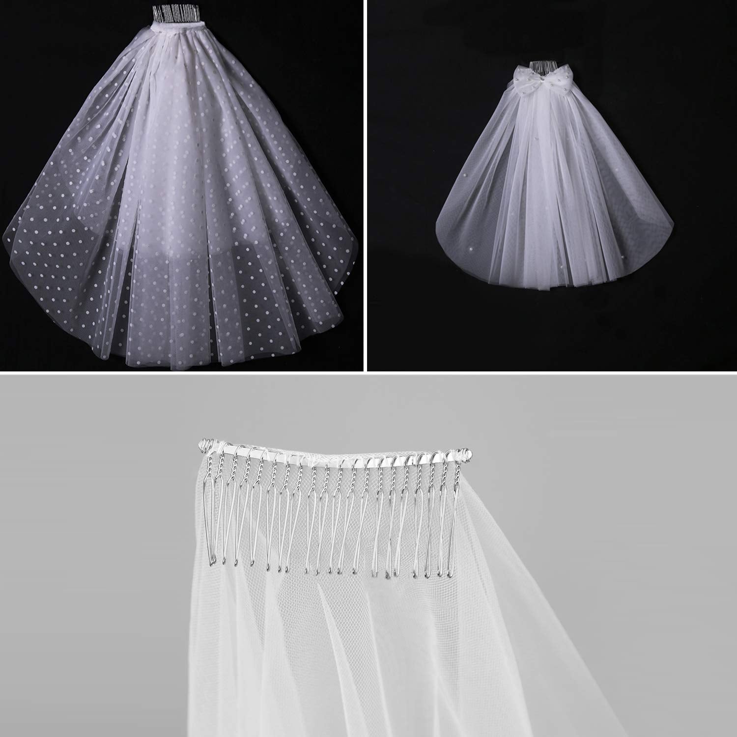 senkary comb sewn into veil edge shows easy DIY integration