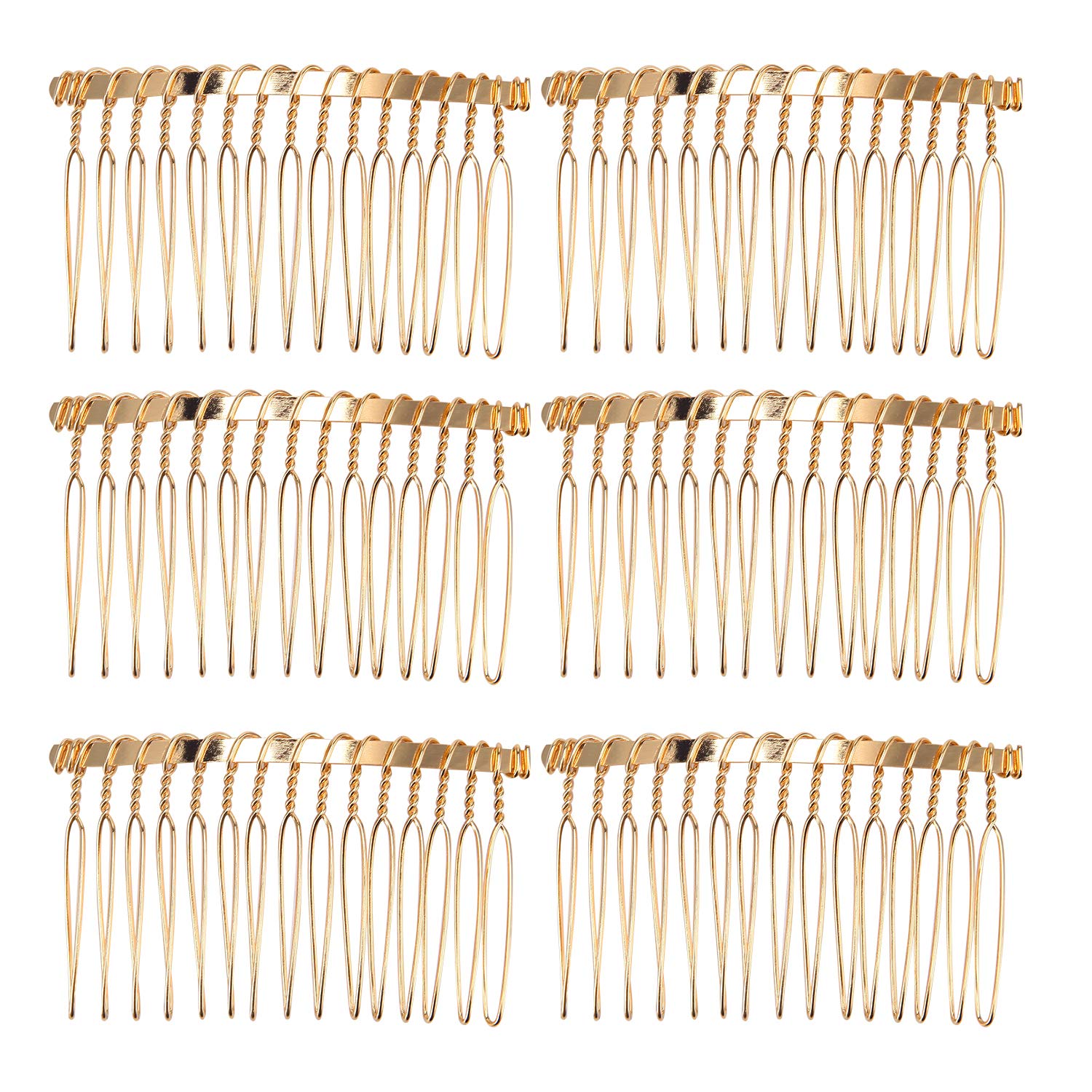 senkary gold comb front view showing full comb and neat finish for secure veil hold