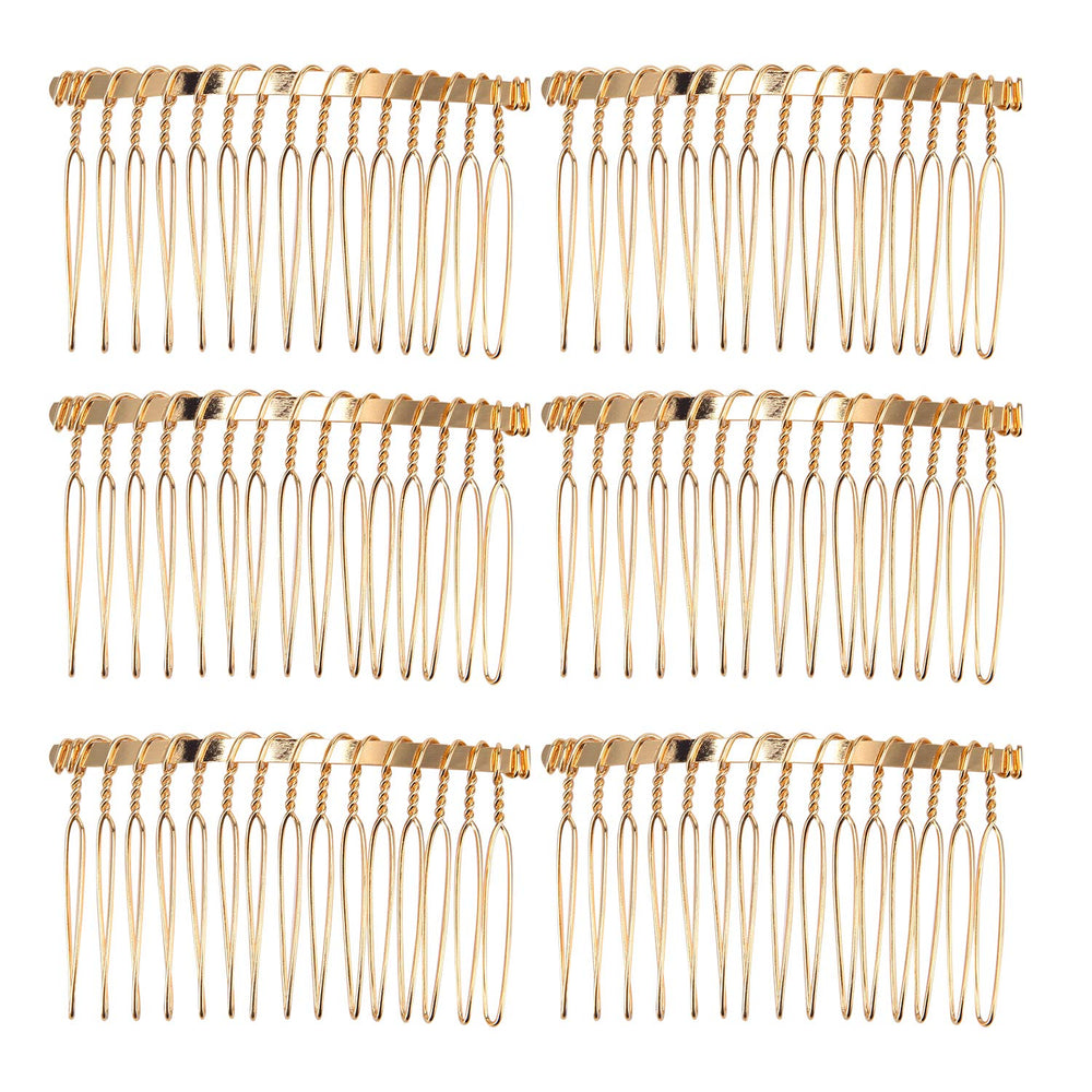 senkary gold comb front view showing full comb and neat finish for secure veil hold