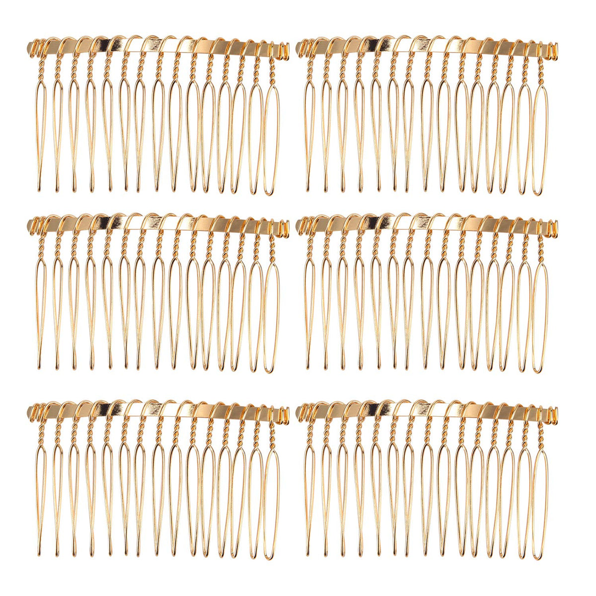senkary gold comb front view showing full comb and neat finish for secure veil hold