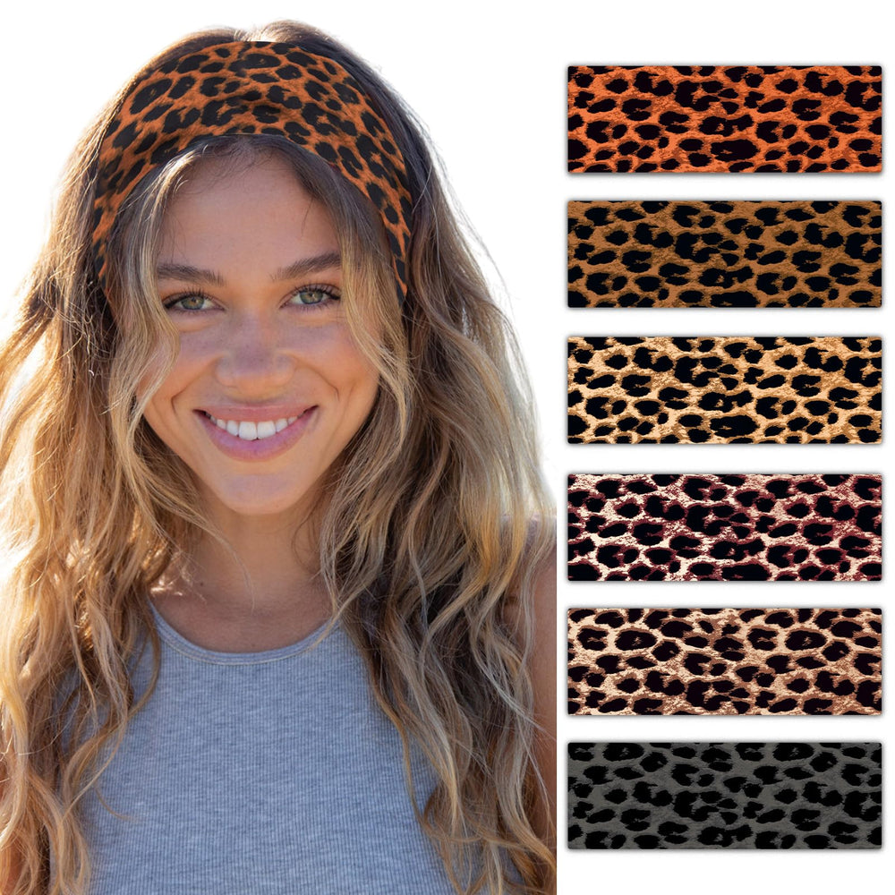 SENMAY front packaging showing six leopard headbands and vibrant prints benefit convenience